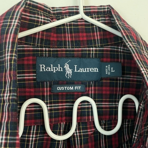 Ralph Lauren Blue Label Men’s L Button Down Classic Plaid Long Sleeve with Horse - Picture 2 of 7